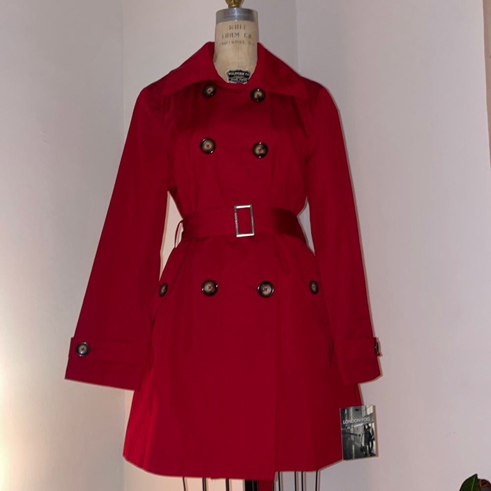London Fog Red Trench Coat